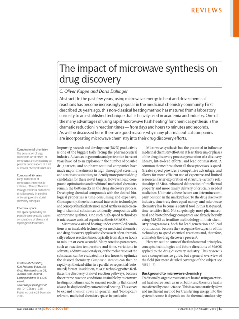 Impact of Microwave Synthesis | PDF | Chemical Synthesis | Drug Discovery