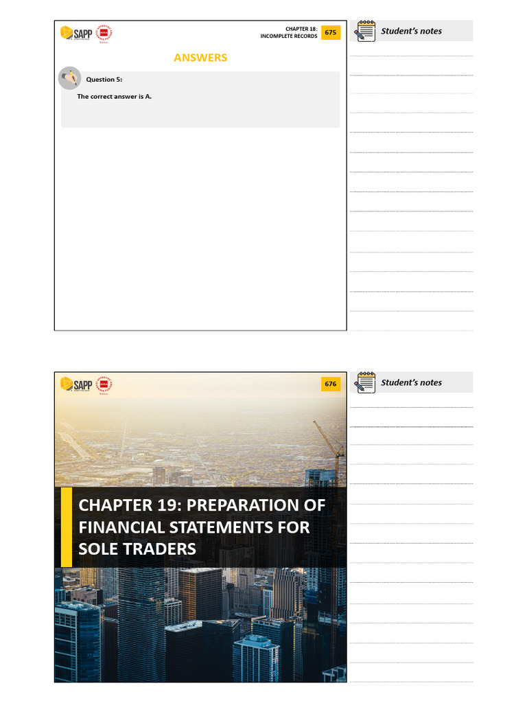 Financial Statements for Sole Traders | PDF | Balance Sheet | Accrual