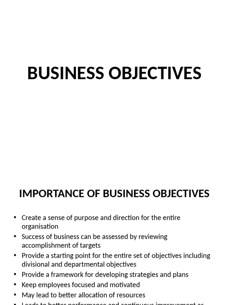 Key Business Objectives Explained | PDF | Profit (Economics) | Business