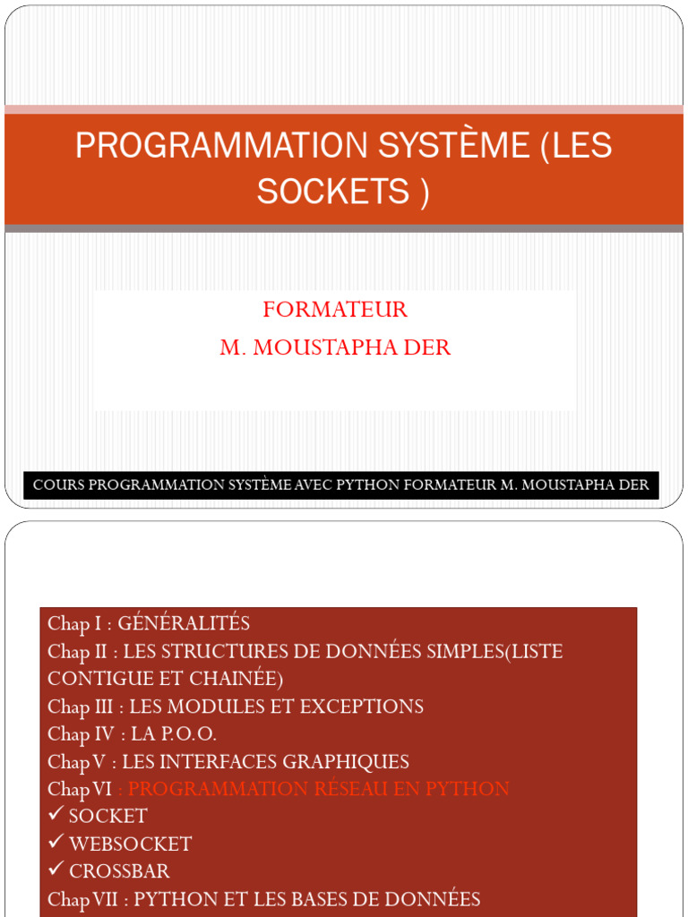 Sockets en Python : Guide Pratique | PDF | Client–serveur | Protocoles ...