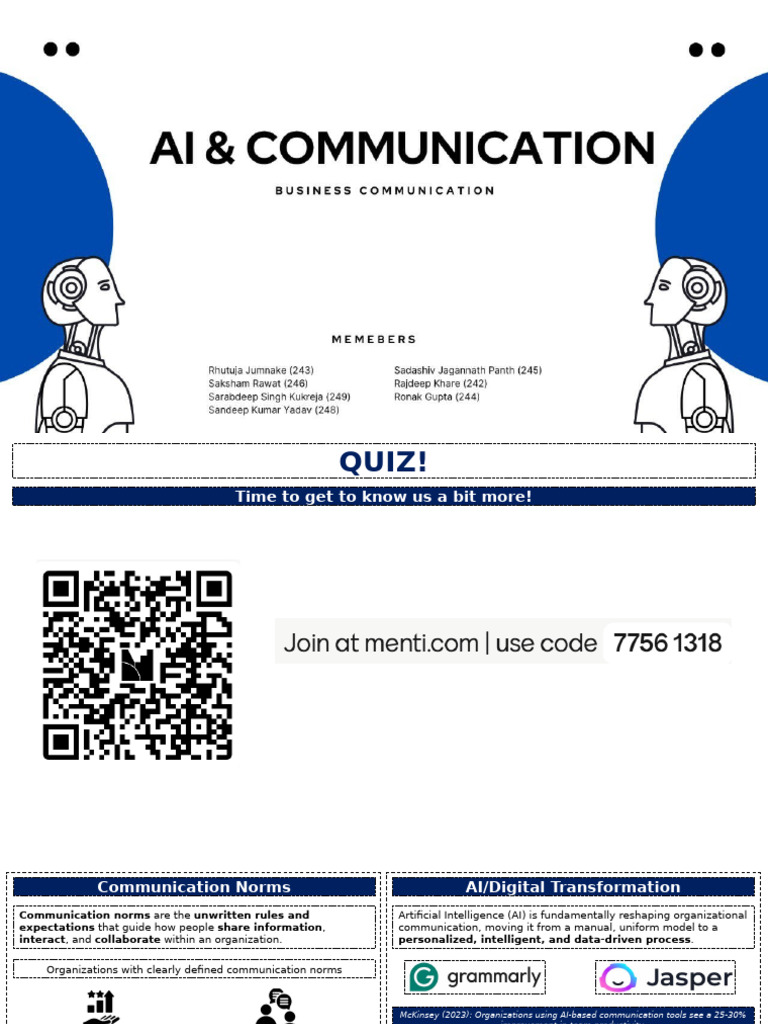 Business Communication Group 7 AI & Communication PPT Final | PDF ...