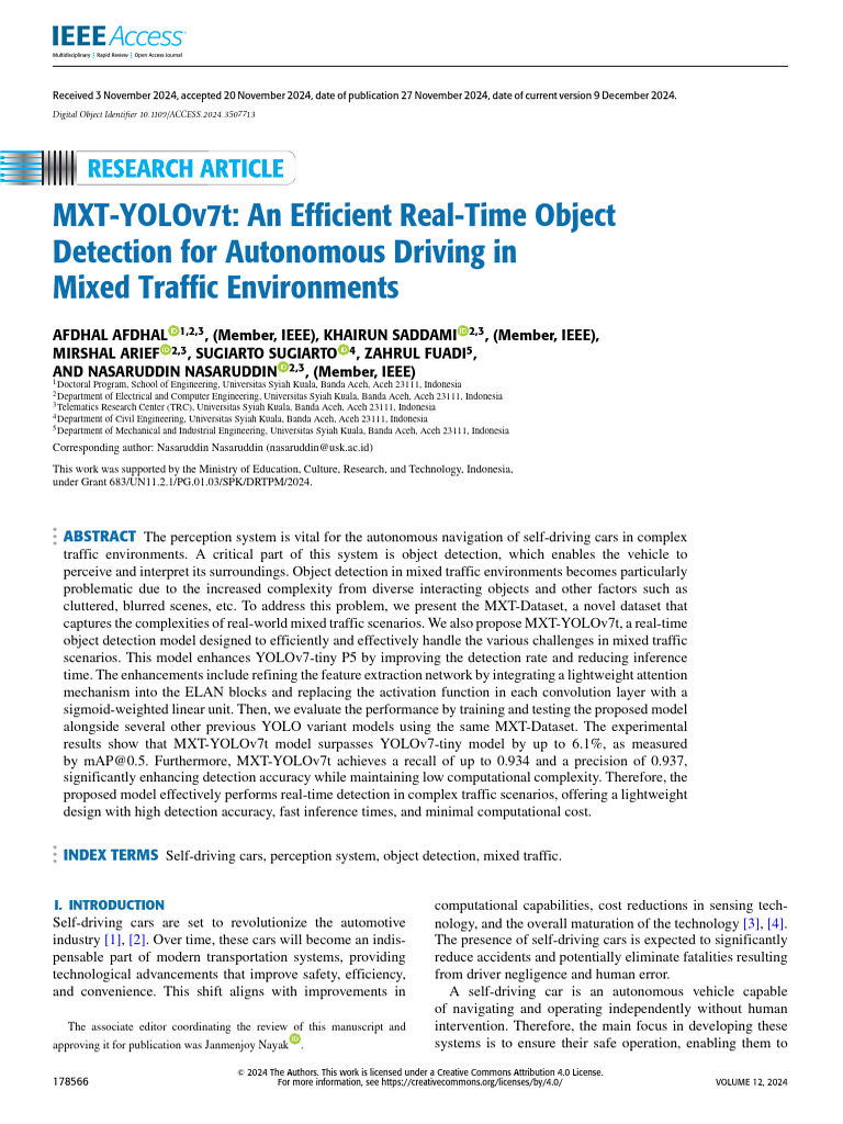 MXT-YOLOv7t: Real-Time Object Detection | PDF | Traffic | Computer Vision