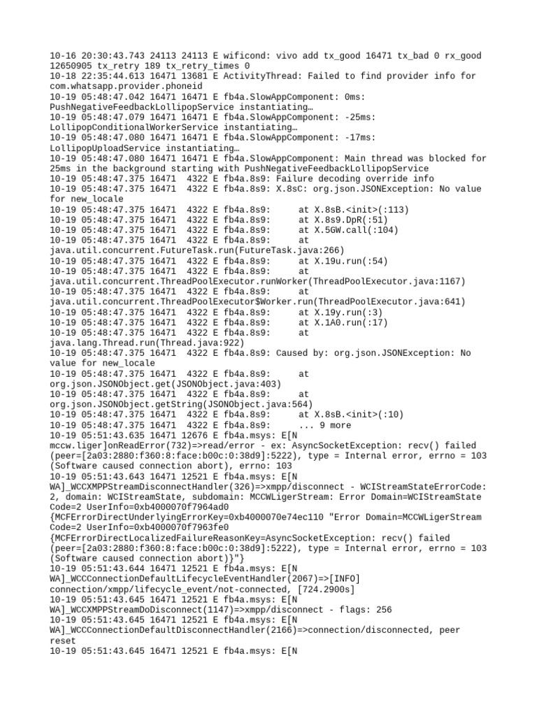 App Connection Error Logs Analysis | PDF | Computing | Data Management