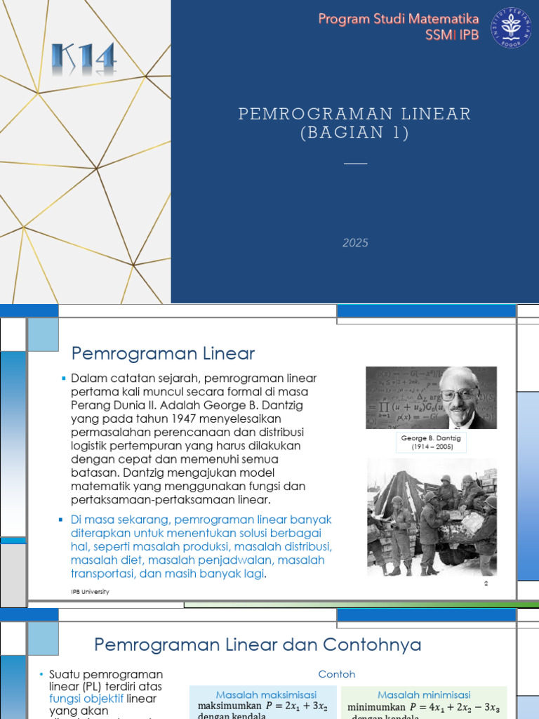 Pengenalan Pemrograman Linear dan Contoh | PDF