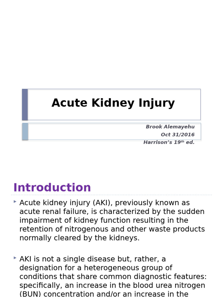 Acute Kidney Injury | PDF | Kidney | Vasodilation