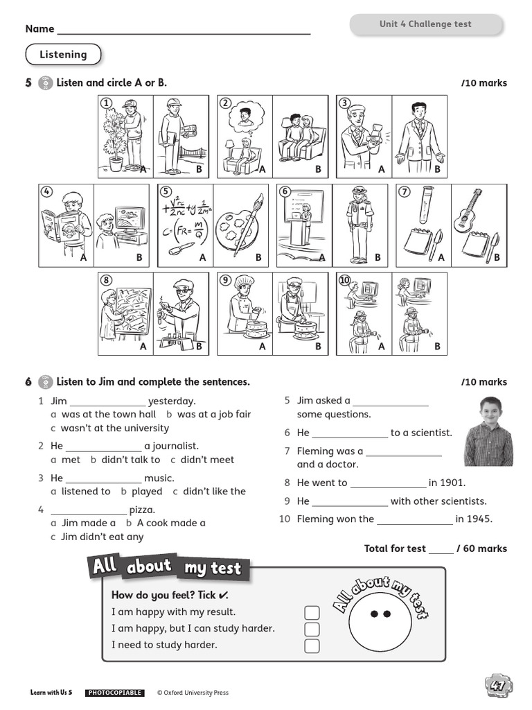 Unit 4 Listening Test Instructions | PDF