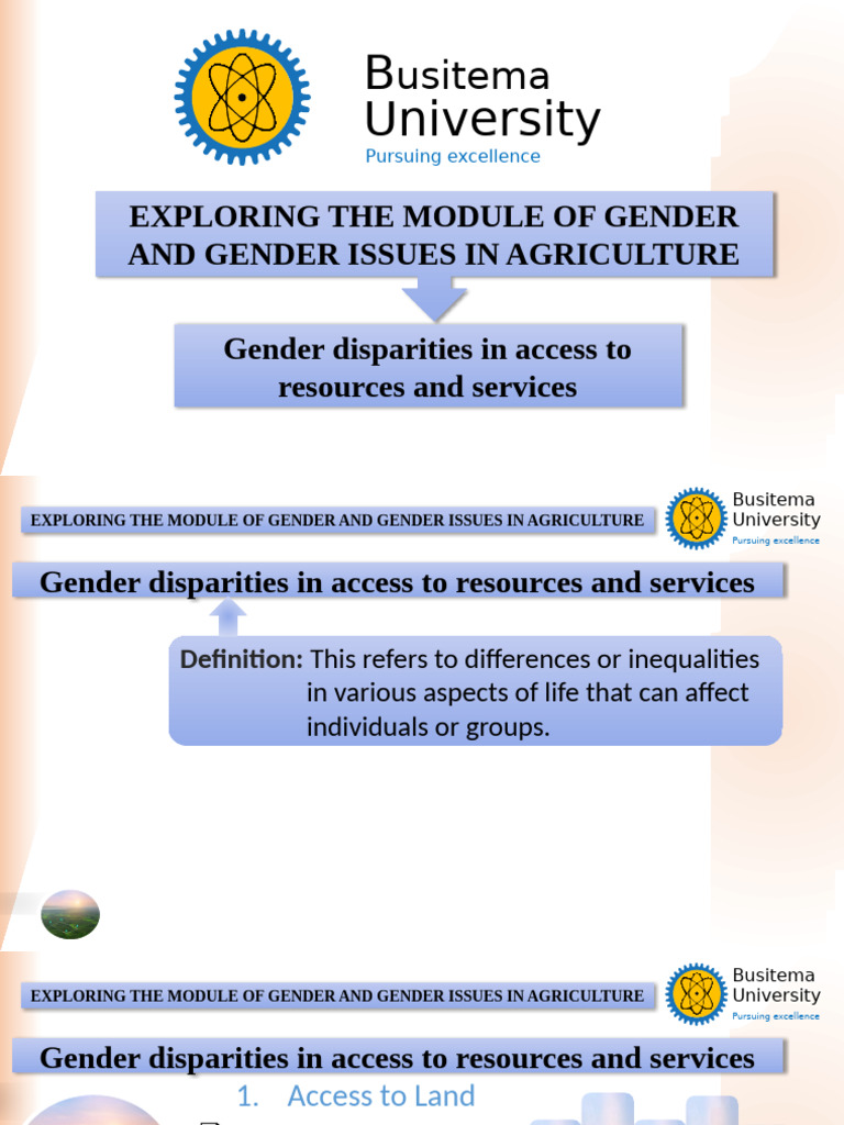 Gender Issues in Agriculture Access | PDF | Gender Inequality | Gender ...