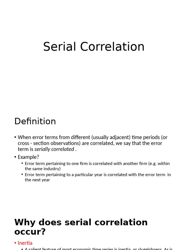 Understanding Serial Correlation in Regression | PDF | Autocorrelation ...