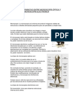 Estudio Comparativo Entre Microscopía Óptica y Microscopía Electrónica