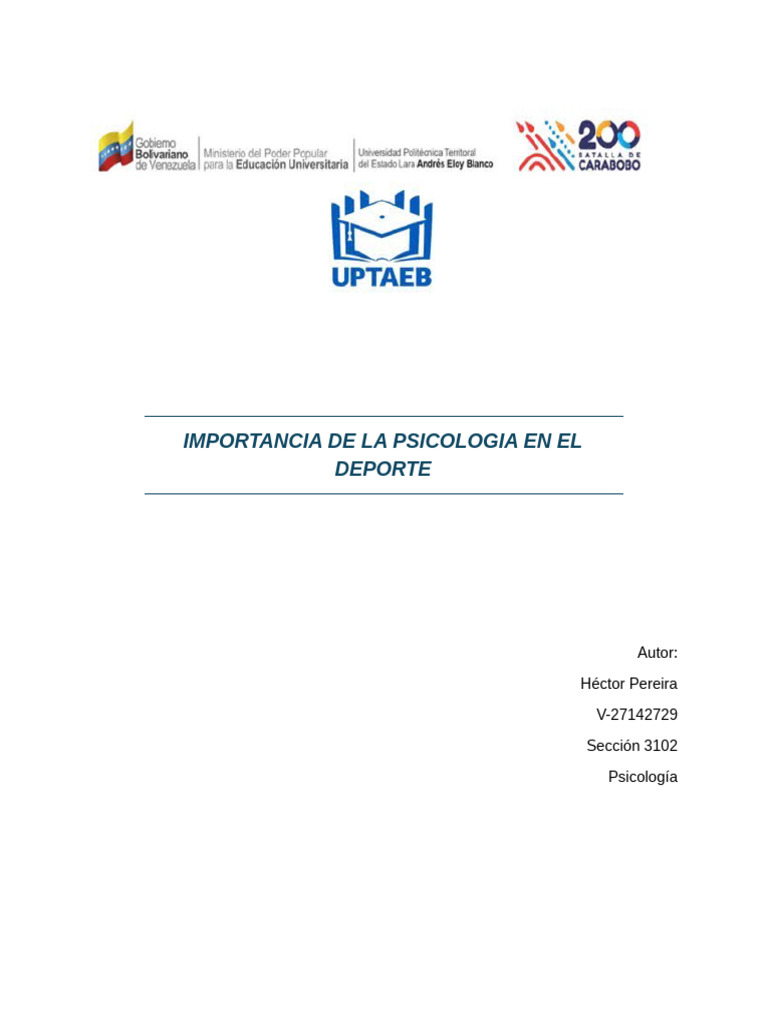 Importancia de La Psicologia en El Deporte | PDF | Cohesión grupal ...