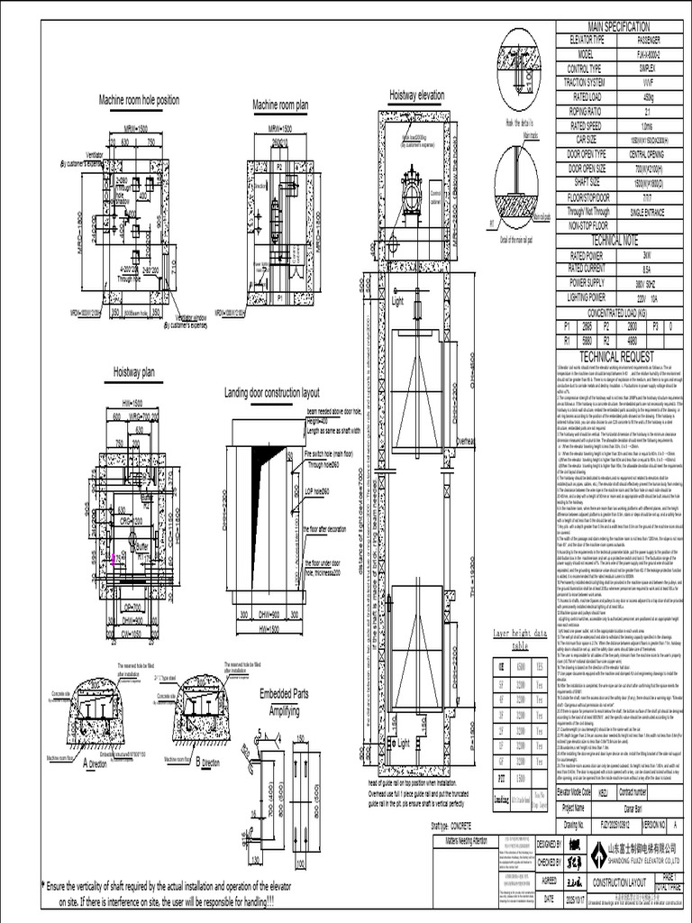 Elevator Installation Technical Specifications | PDF | Elevator ...