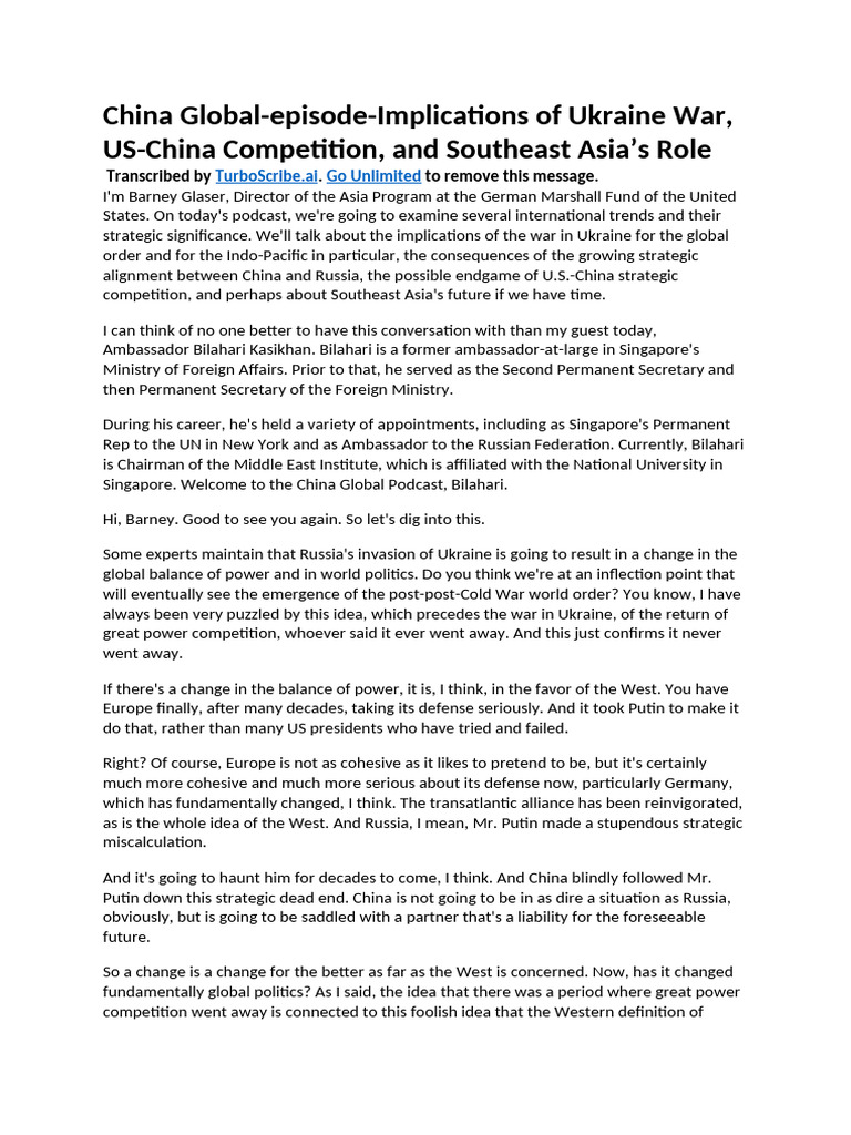 China Global-episode-Implications of Ukraine War, US-China Competition ...