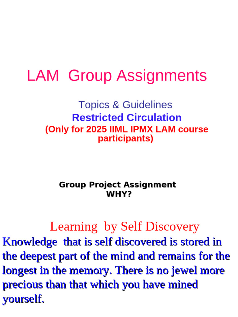2025 IIML IPMX LAM Group Project Guidelines | PDF | Regulatory ...