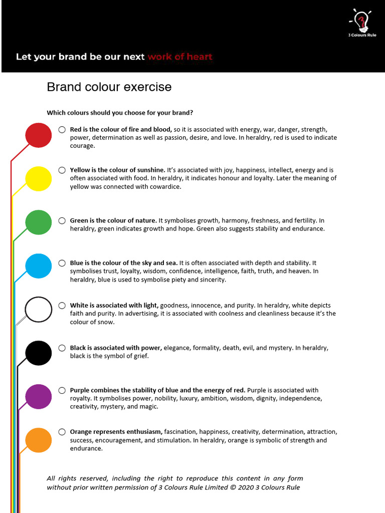 Lesson 5 Brand Colour Questionnaire | PDF