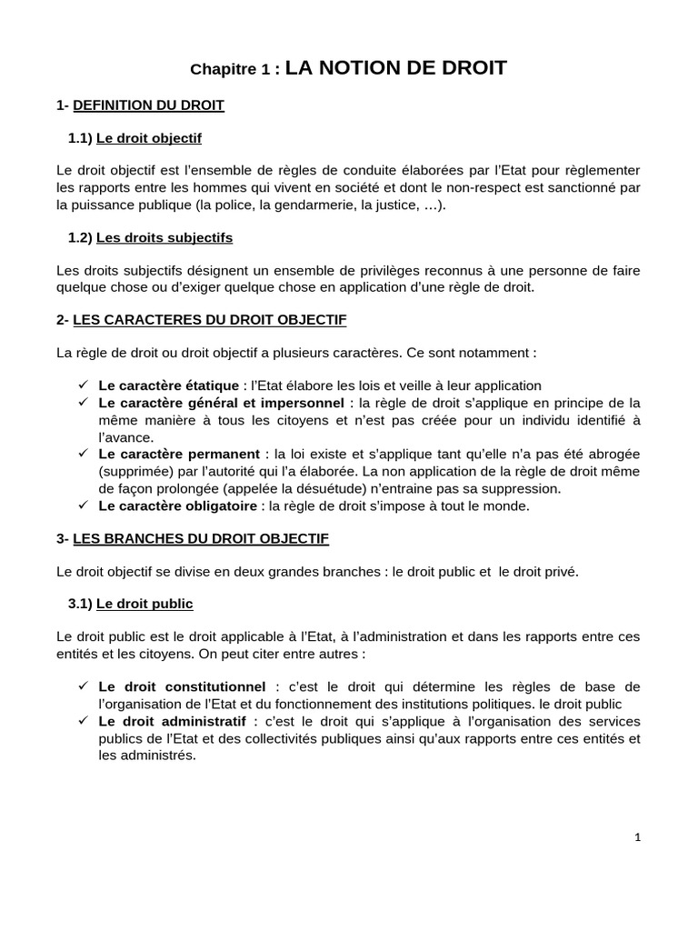 Comprendre la notion de droit et ses types | PDF | Patrimoine (finance ...