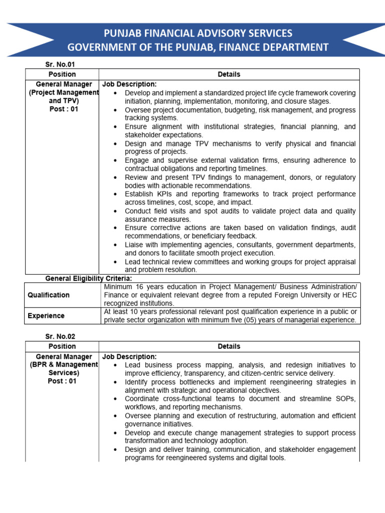 General Manager Job Descriptions | PDF | Human Resources | Regulatory ...