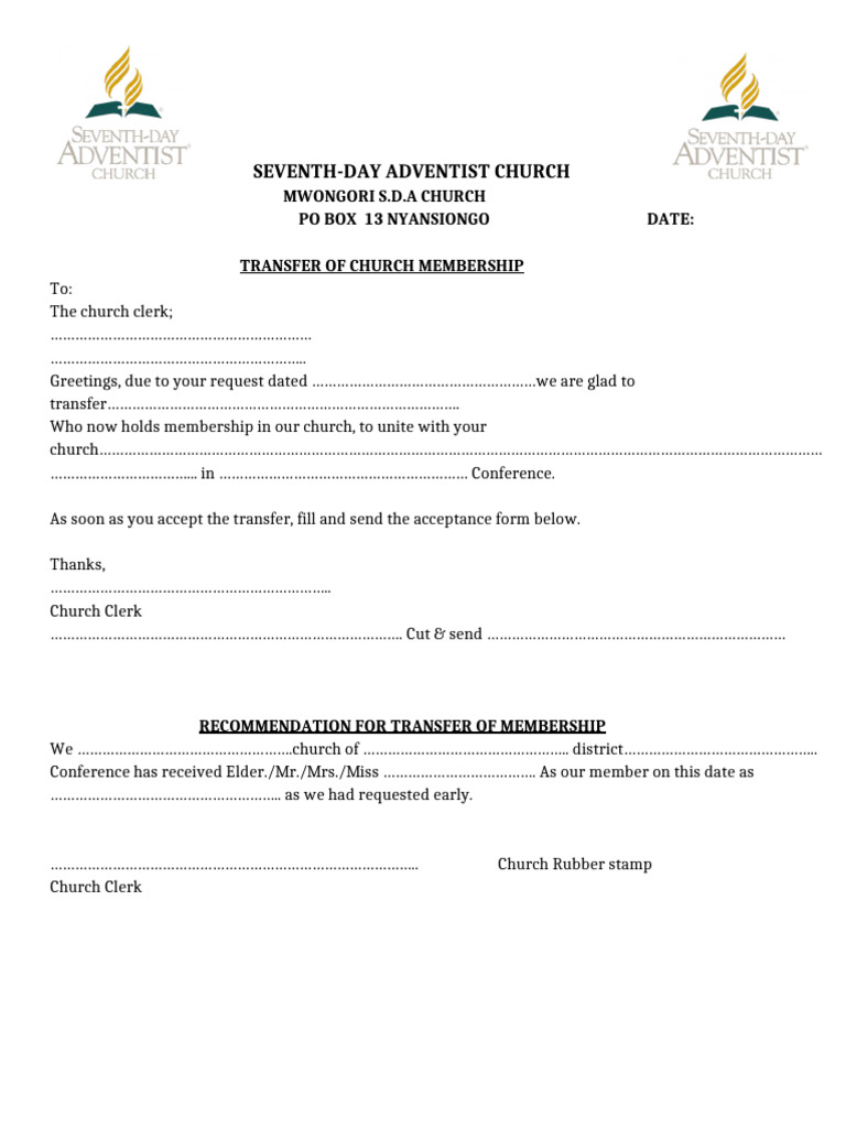 Membership Transfer Request Form | PDF