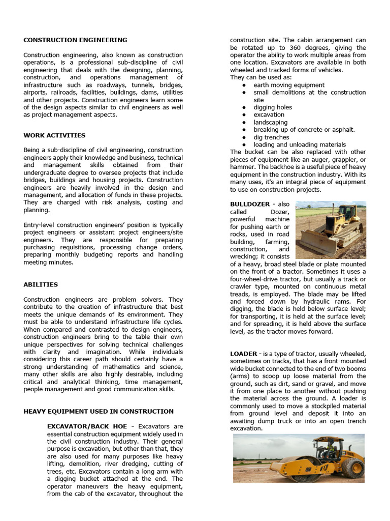 Construction Engineering Overview | PDF | Crane (Machine)