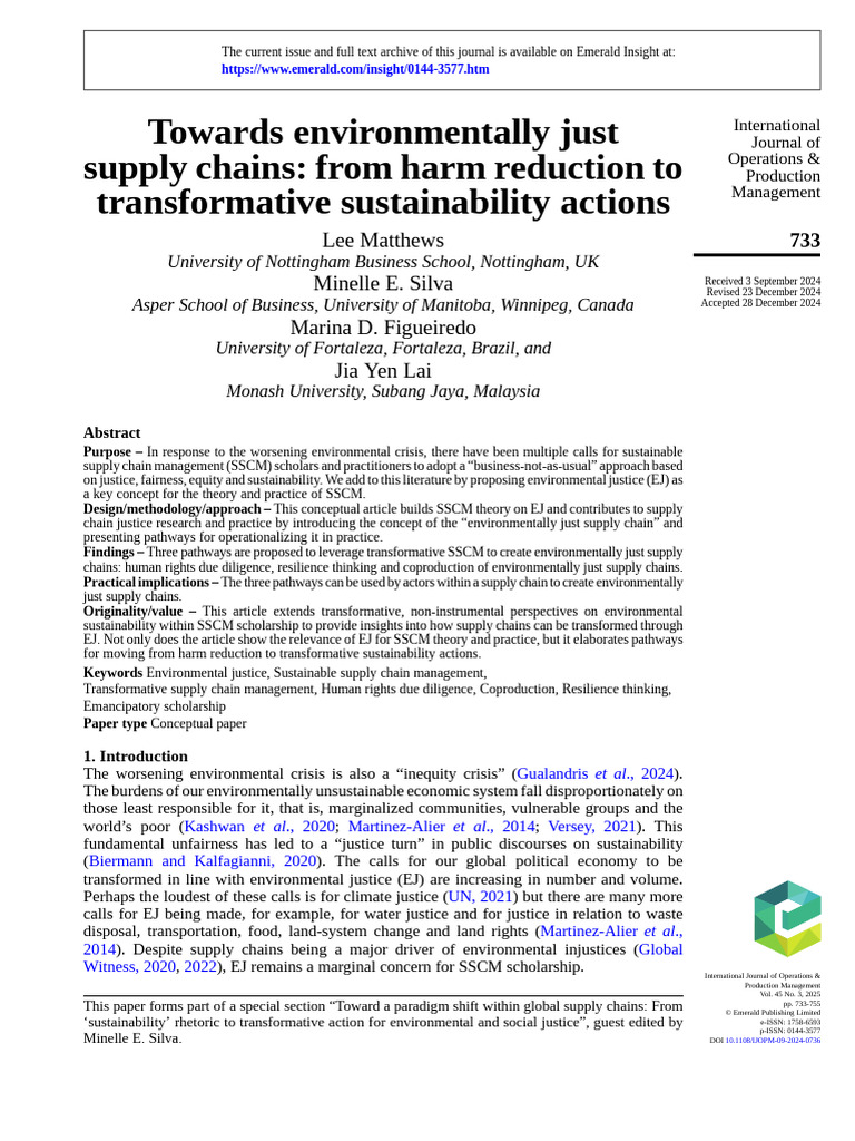 10 1108 - Ijopm 09 2024 0736 | PDF | Ecological Resilience | Sustainability