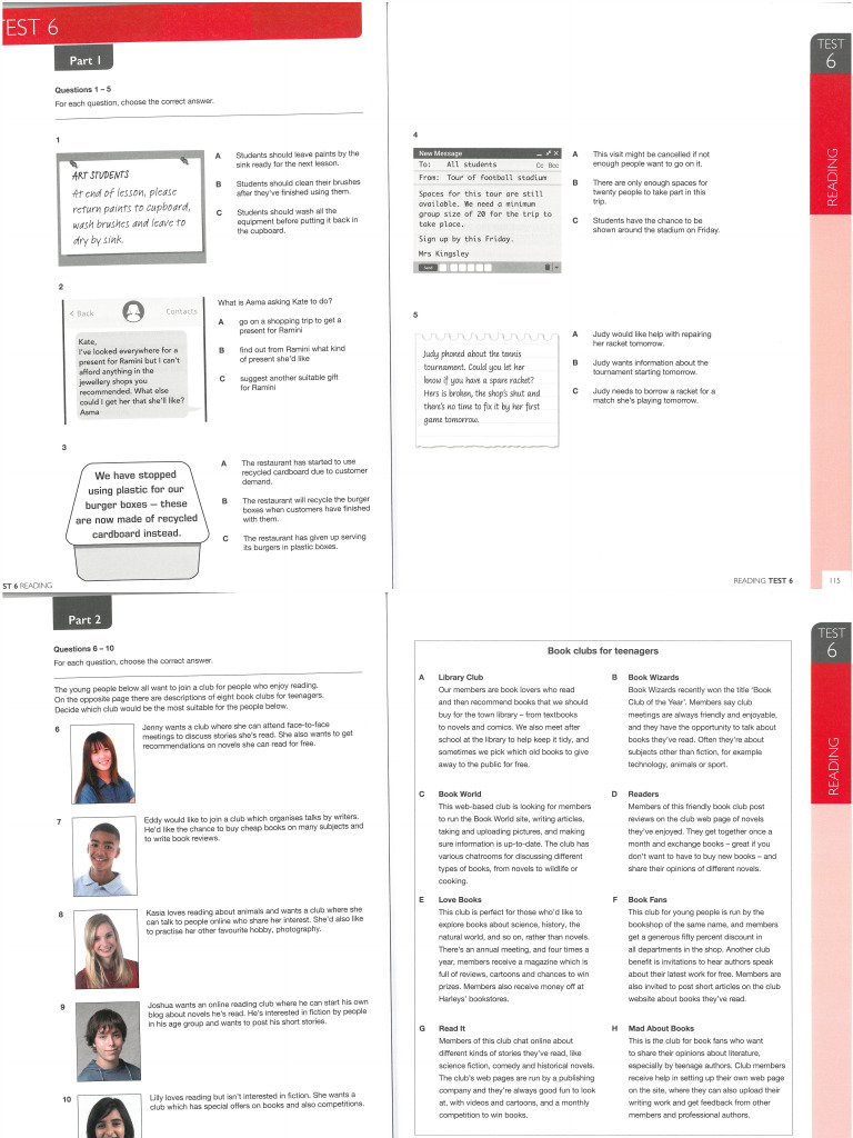 B1 Preliminary Test 6 | PDF
