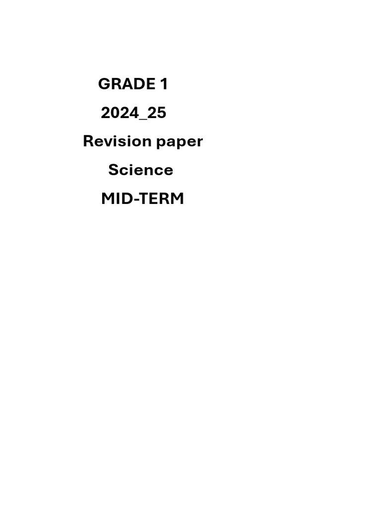 G1 Science Mid Term - 250823 - 160449 | PDF