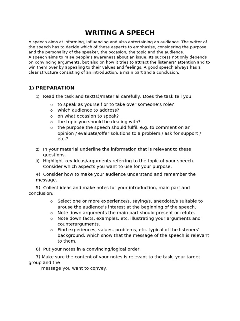 How to Write an Effective Speech | PDF | Argument | Human Communication