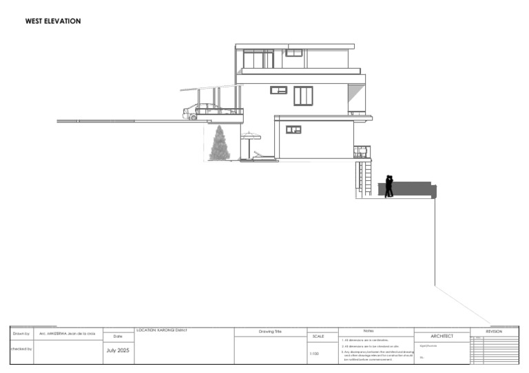 Karongi District West Elevation Drawing | PDF