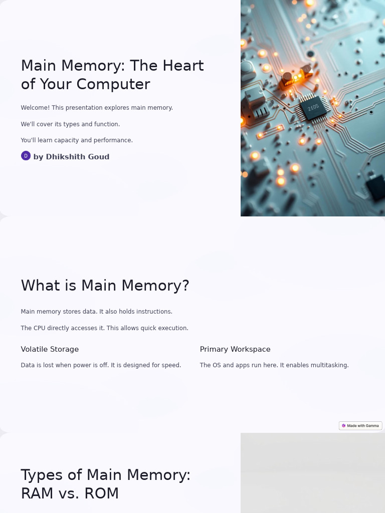 Main Memory The Heart of Your Computer 2 | PDF
