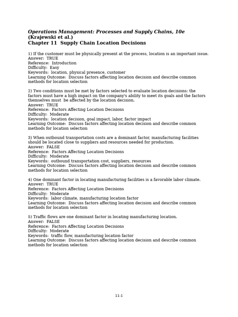 Selecting Facility Location Factors | PDF | Geographic Information ...
