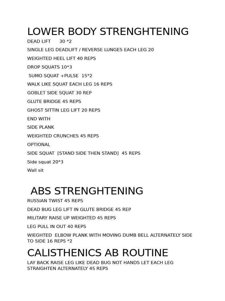 Lower Body Strenghtening | PDF