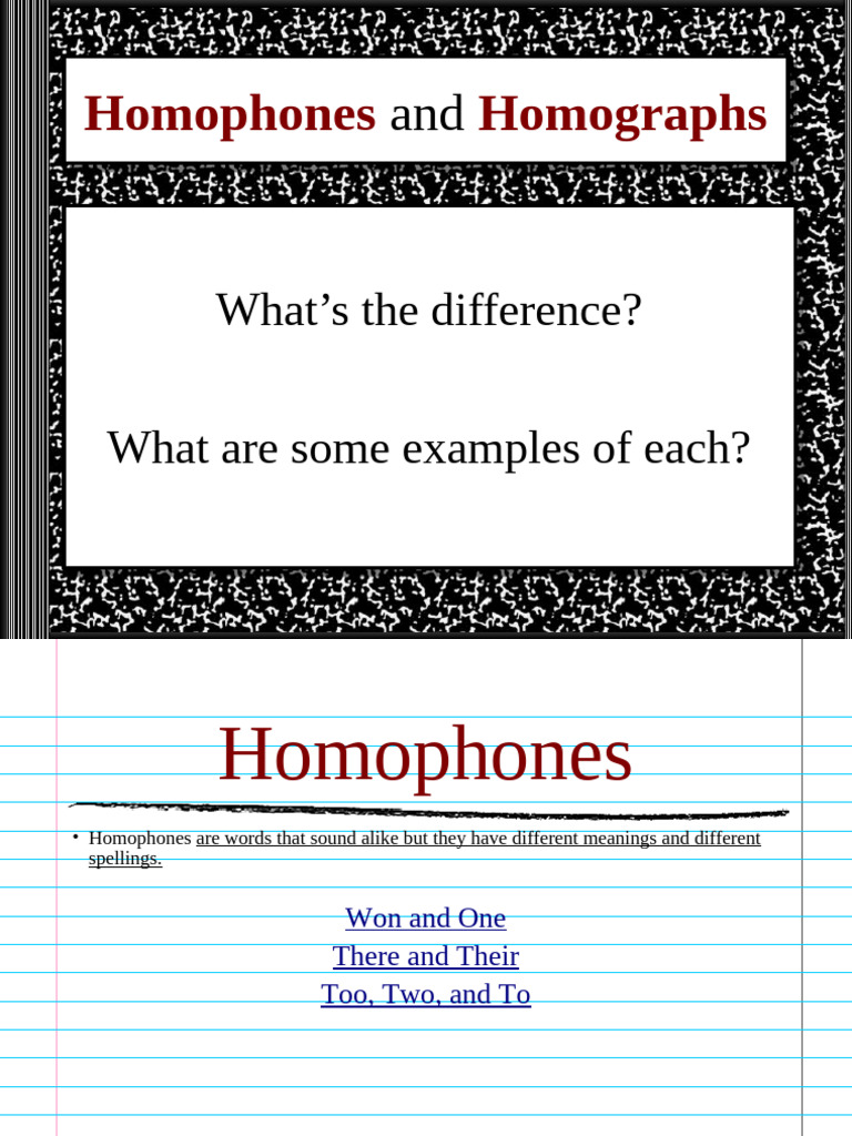 Understanding Homophones and Homographs | PDF