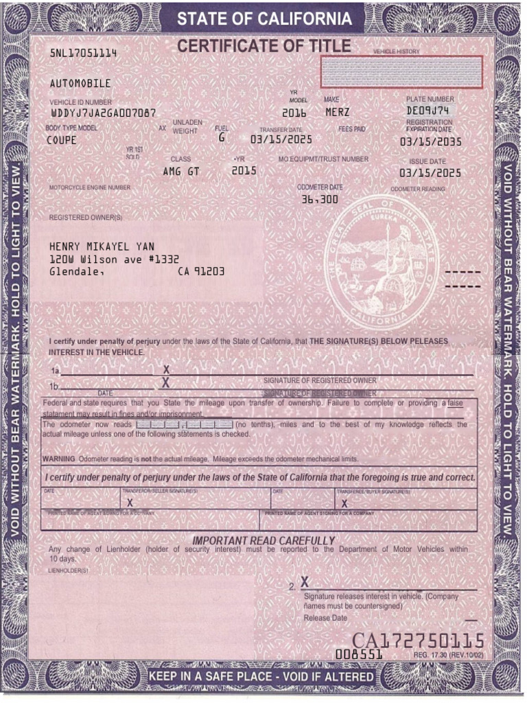 Titulo California Mikael 1 3 | PDF | Lien | Transport