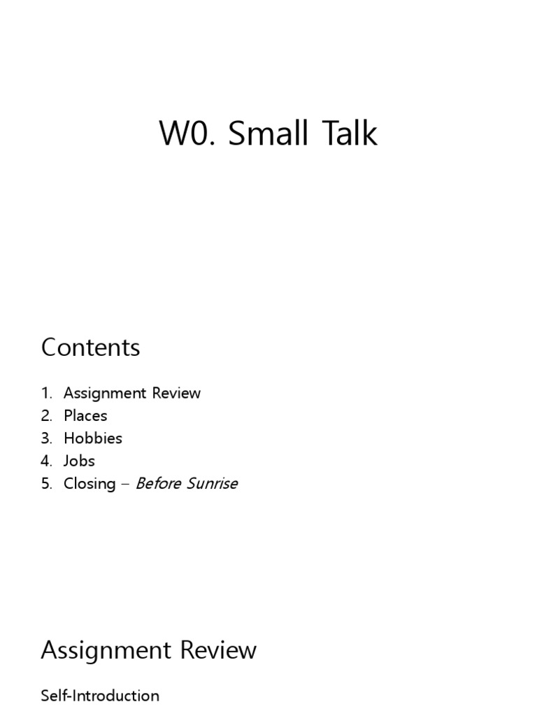 W0. Small Talk | PDF | Linguistics | Phonetics