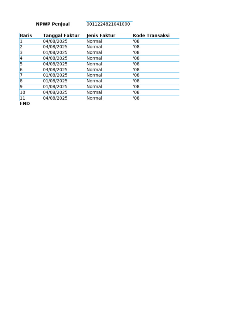 S000 Faktur - Keluaran - S000 - 20250819 | PDF