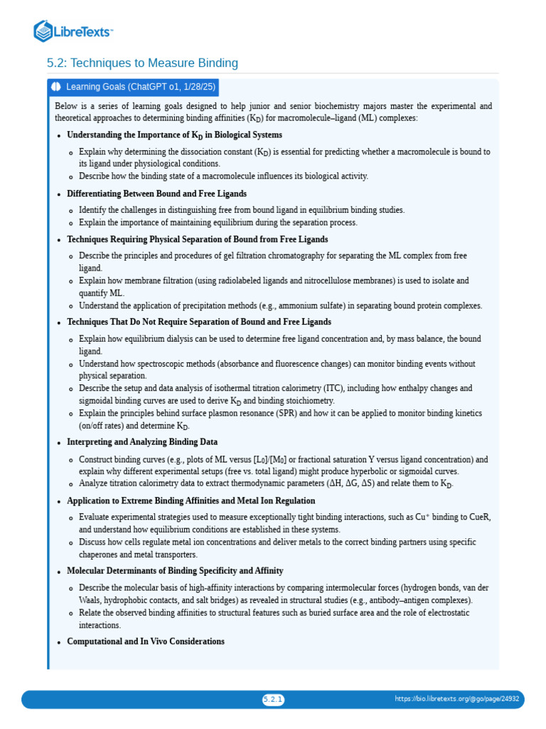 5.02 Techniques To Measure Binding | PDF | Ligand (Biochemistry ...
