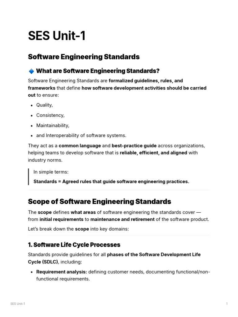 SES Unit-1-Merged | PDF | Software | Reliability Engineering