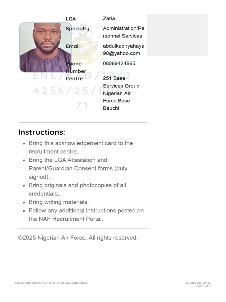 DSSC Application - Acknowledgement | PDF