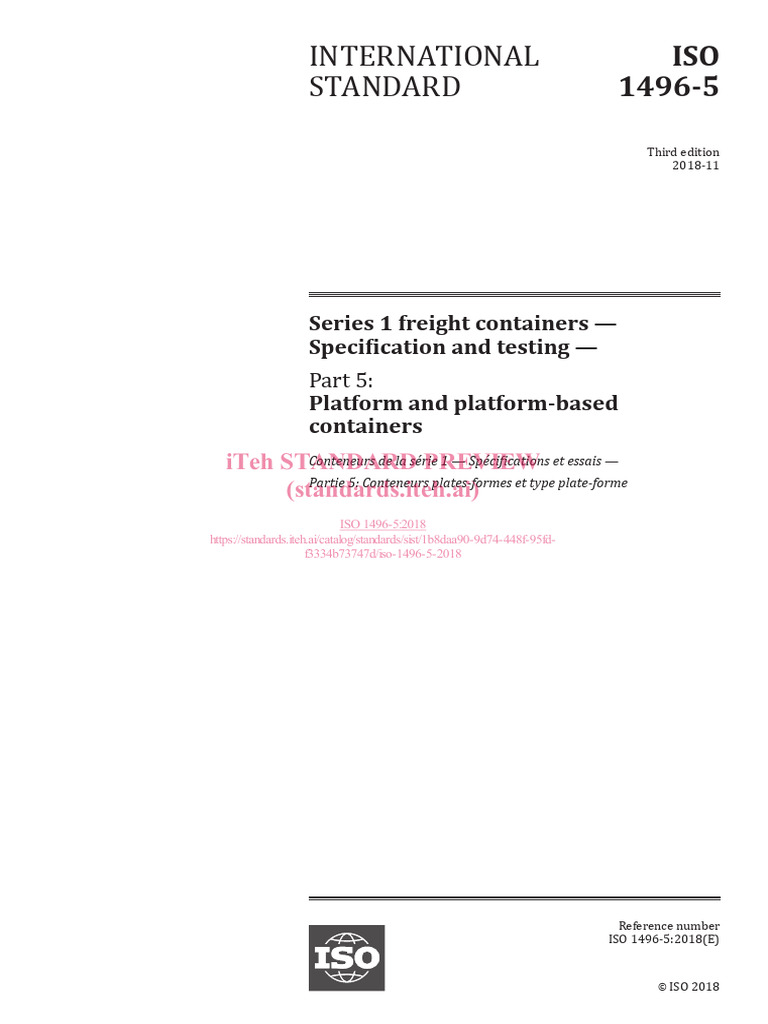 ISO 1496-5:2018 Freight Container Specs | PDF | International ...