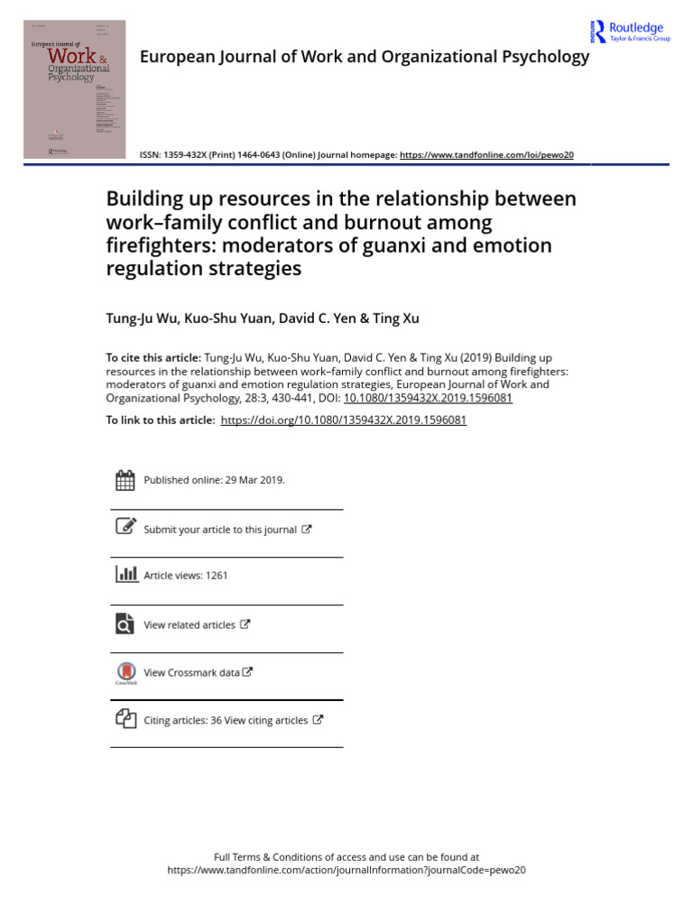 Building Up Resources in the Relationship Between Work Family Conflict ...