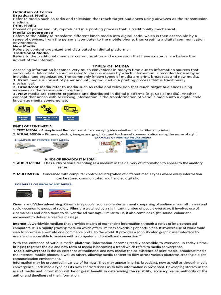 Understanding Media Types and Convergence | PDF | Mass Media ...