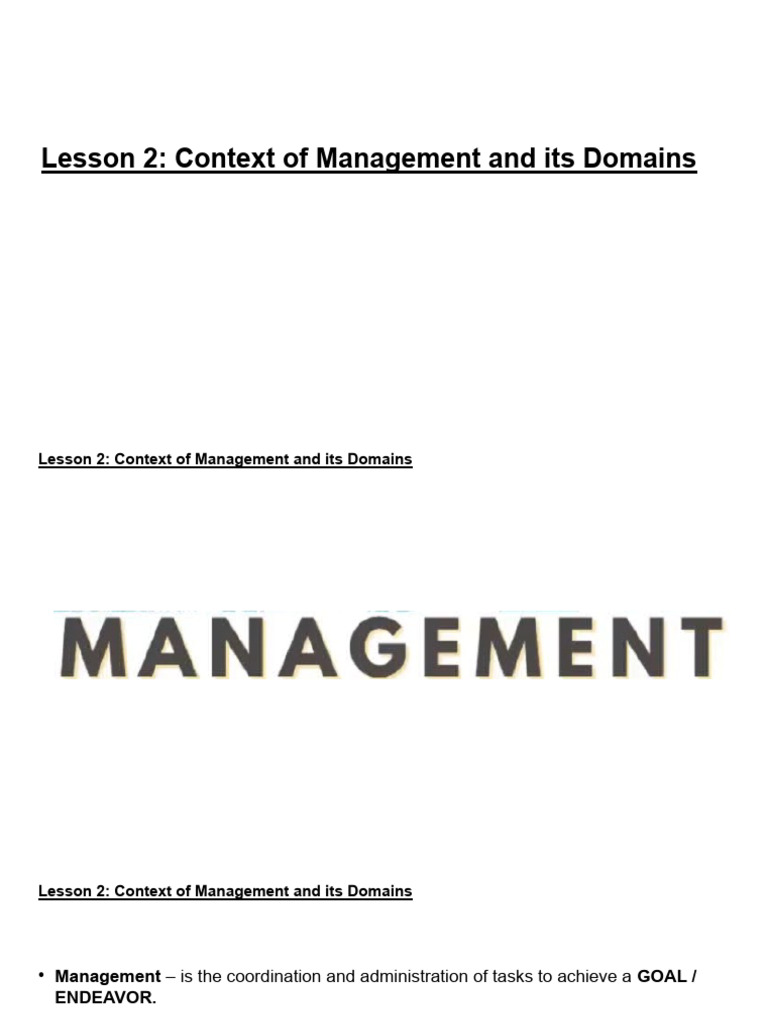 2 - Context of Management and Its Domains | PDF | Project Management