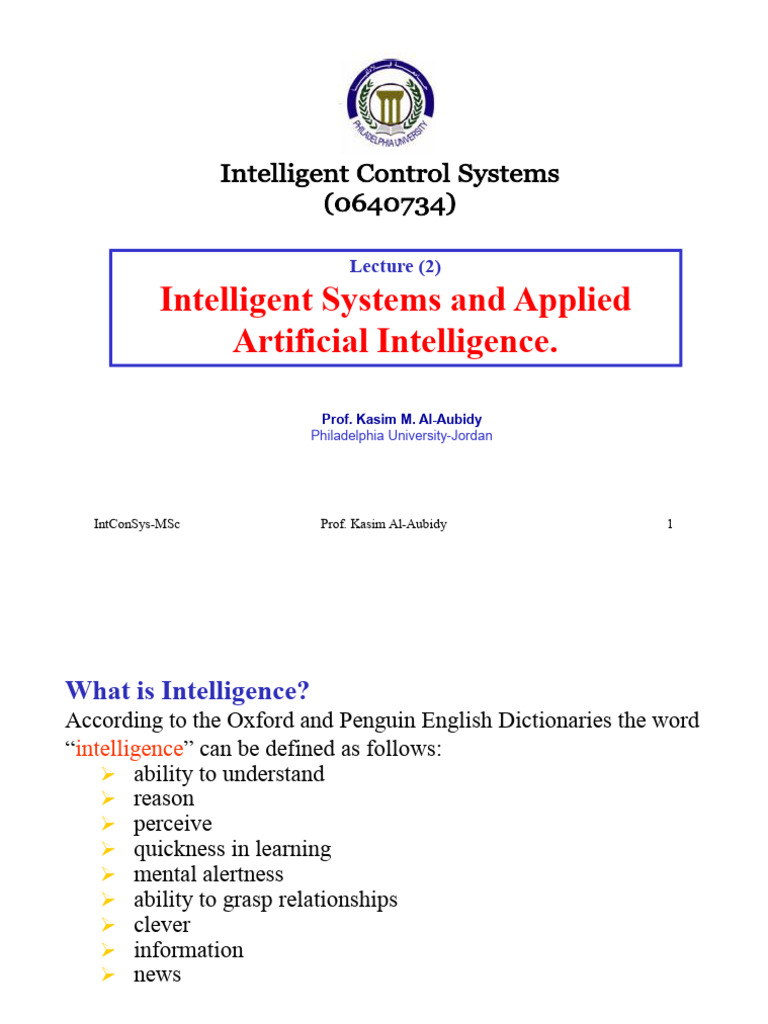 Understanding Intelligent Systems and AI | PDF | Artificial ...