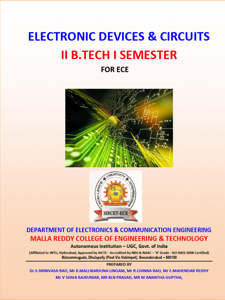 Electronic Devices and Circuits Overview | PDF | P–N Junction | Diode