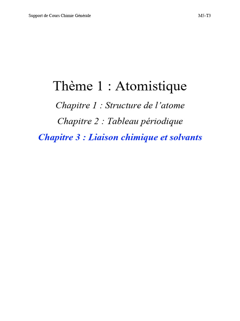 Liaison chimique et structure atomique | PDF | Liaison chimique ...