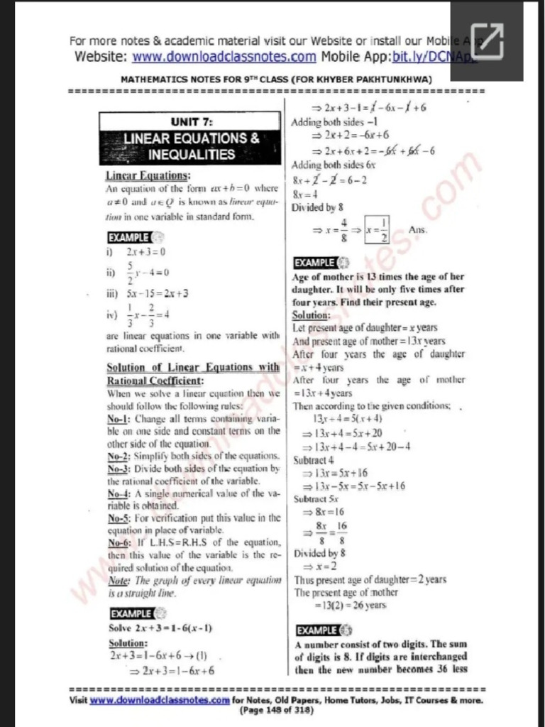 Maths Chapter 7 | PDF
