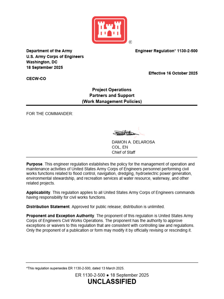 USACE Work Management Policies 2025 | PDF | United States Army Corps Of ...