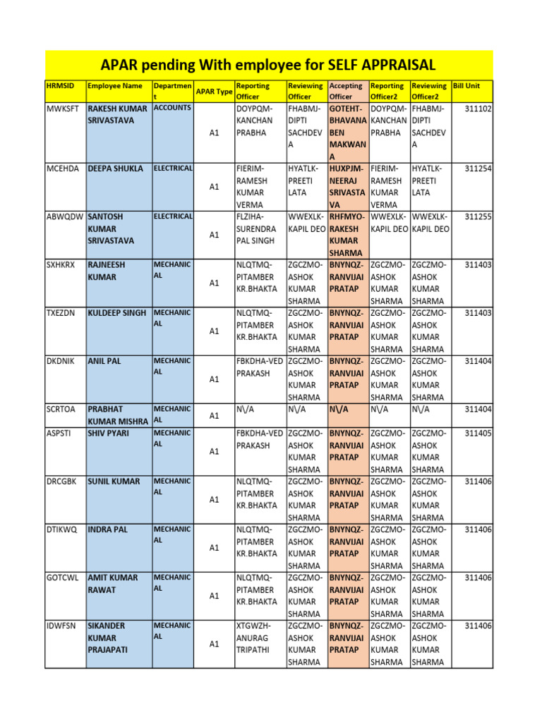 HRMS Employee APAR Report Summary | PDF