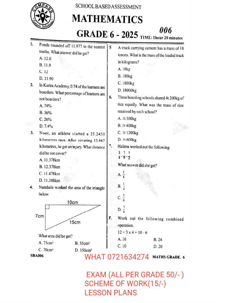 G6 COMPASS 006 MATHS012 - Sign | PDF