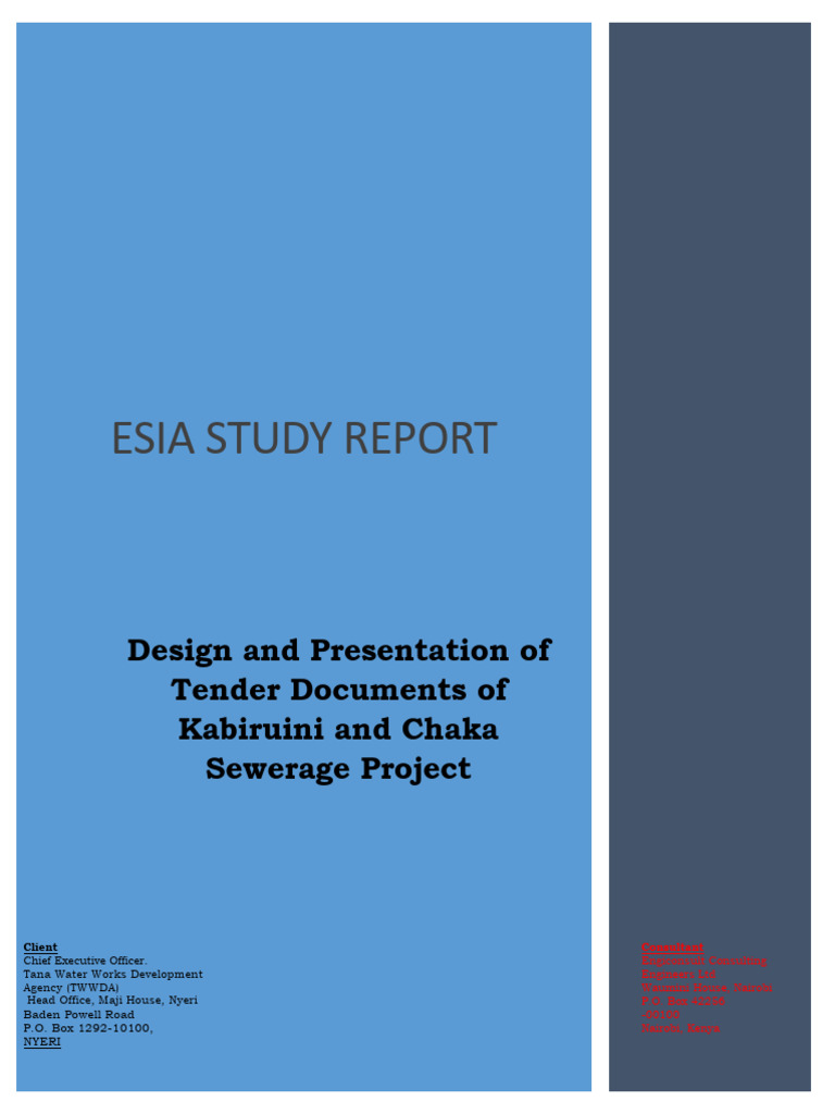 Kabiruini Chaka Sewerage Project ESIA Report | PDF | Environmental ...
