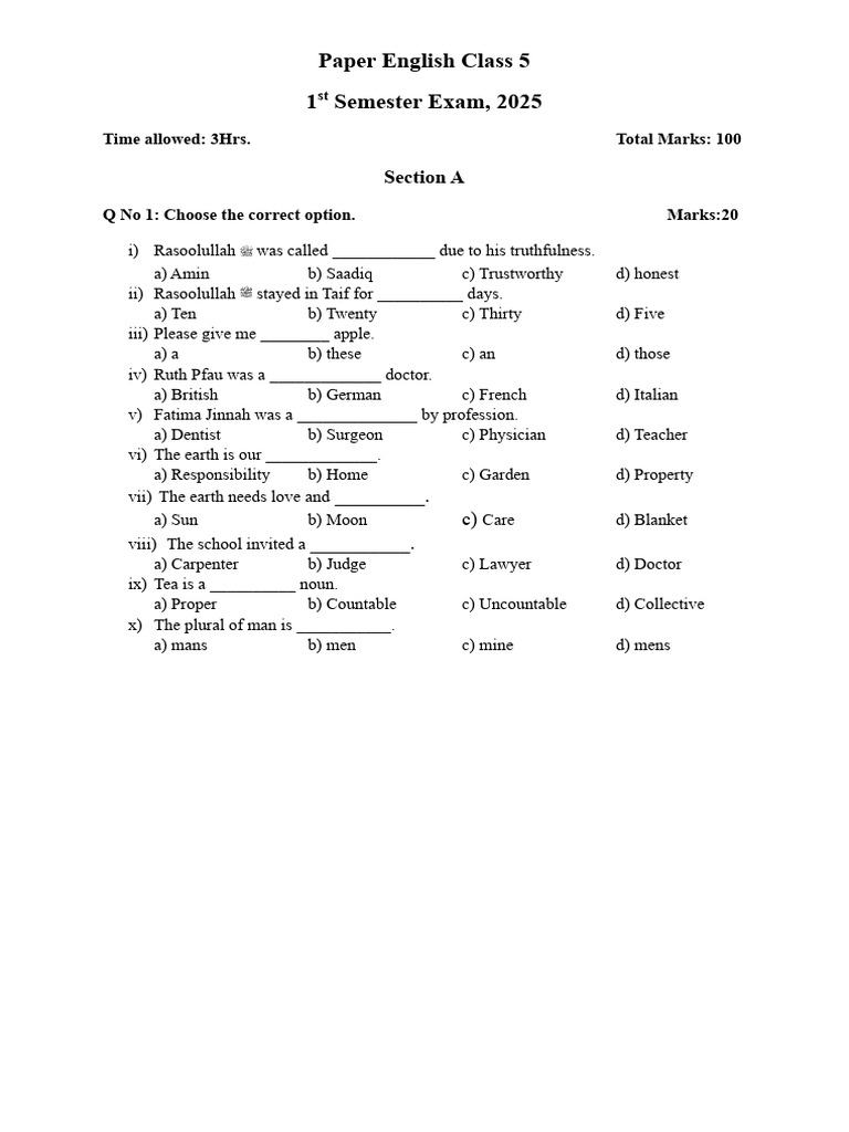 English Class 5 1st Semester | PDF | Linguistic Morphology | Linguistics